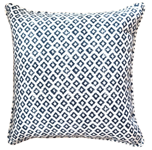 Navy Blue White Cushion - 55 x 55cm