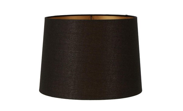 © Linen Drum Lamp Shade XS Black with Gold Lining