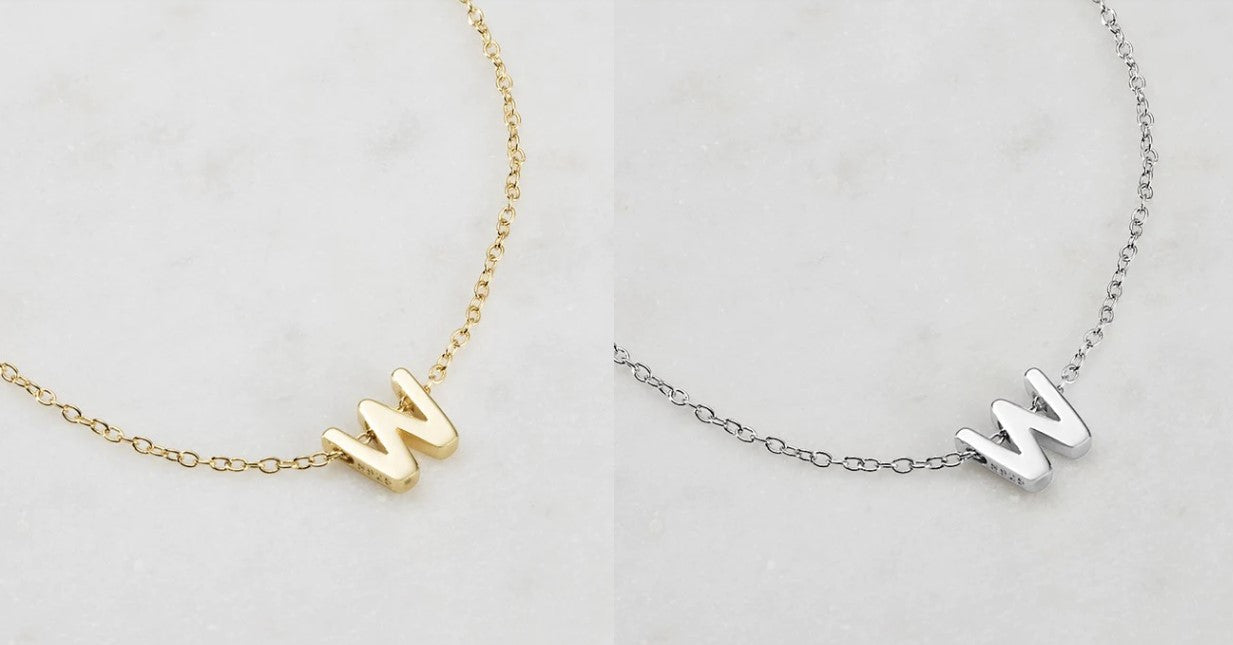 Letter Necklace W Gold