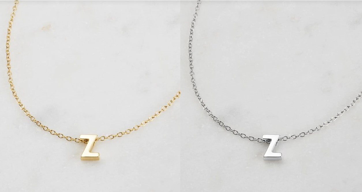 Letter Necklace Z Silver