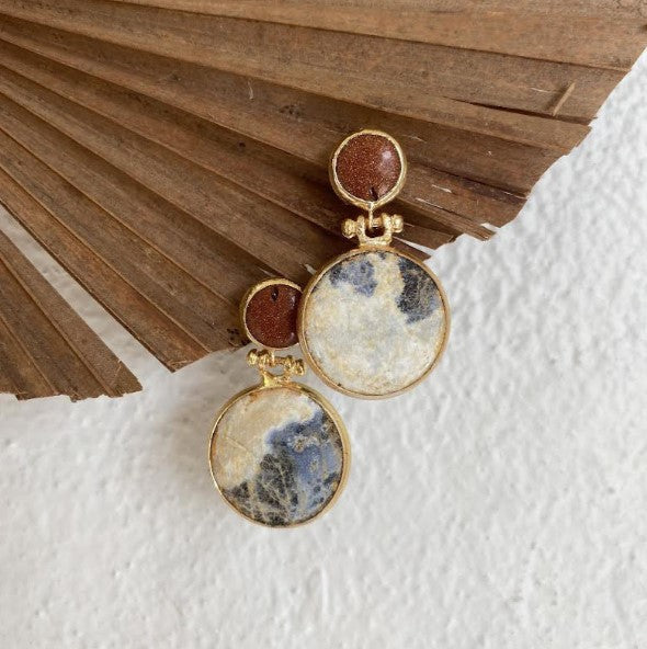 Aino double drop earrings