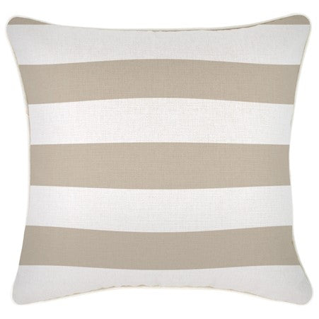 © Beige deck stripe with piping square cushion