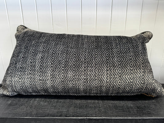 Custom Zepel Lumbar Cushion - Tribal w Black Piping