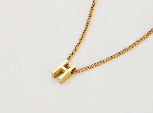 Letter Necklace H Gold