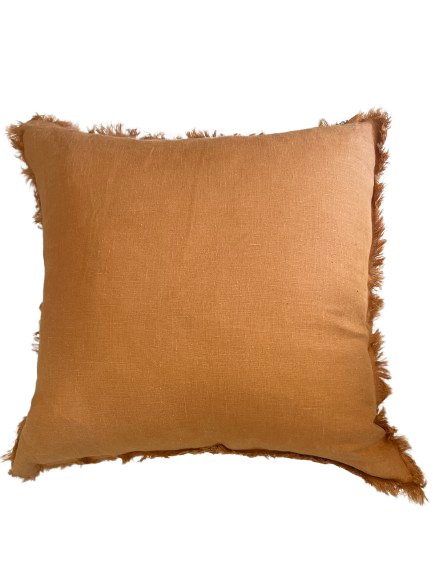 © Fringe Edge cushion linen - Pumpkin