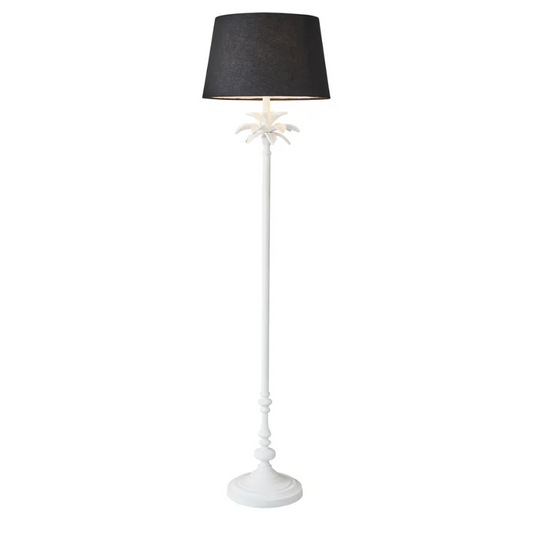 © Palm tree floor lamp white with black shade