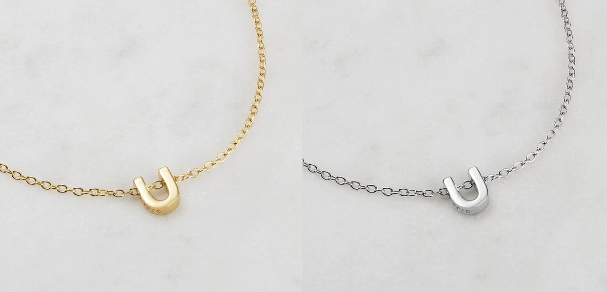 Letter Necklace U Silver
