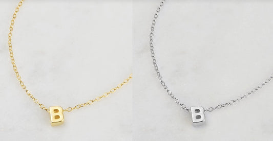 Letter Necklace B Gold