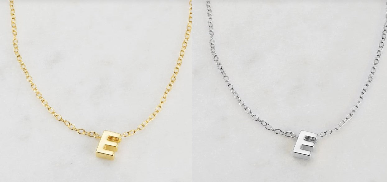 Letter Necklace E Gold