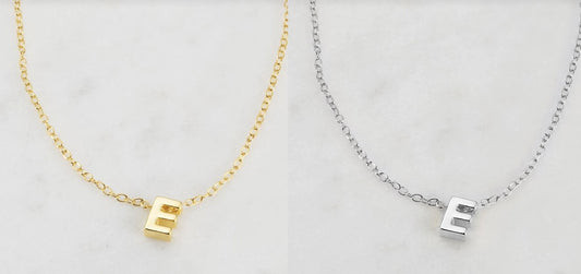 Letter Necklace E Gold