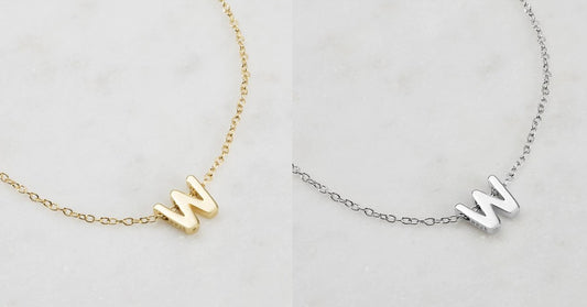 Letter Necklace W Silver