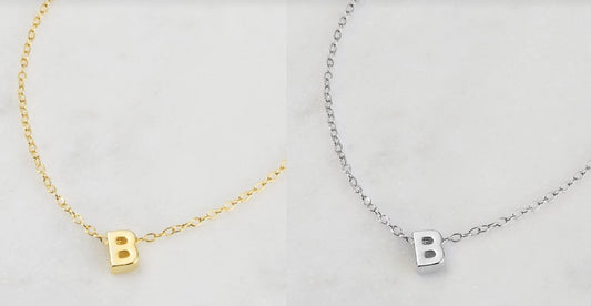 Letter Necklace B Silver