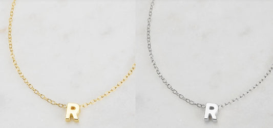 Letter Necklace R Gold
