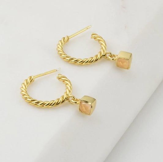 Alena hoop rose quartz