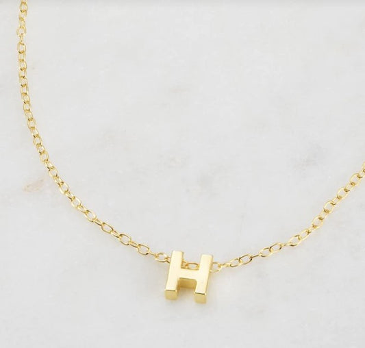 Letter Necklace H Gold