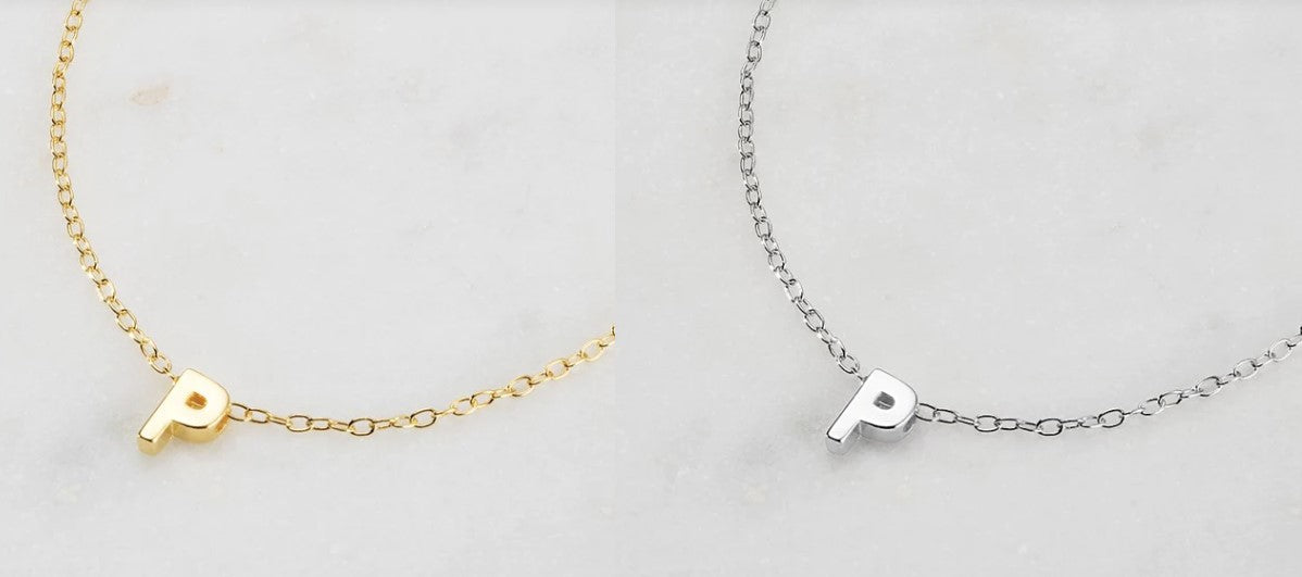 Letter Necklace P Silver