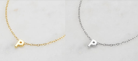 Letter Necklace P Silver
