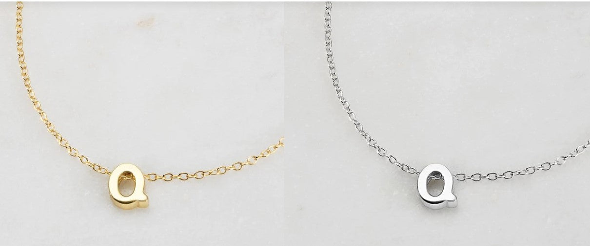Letter Necklace Q Silver