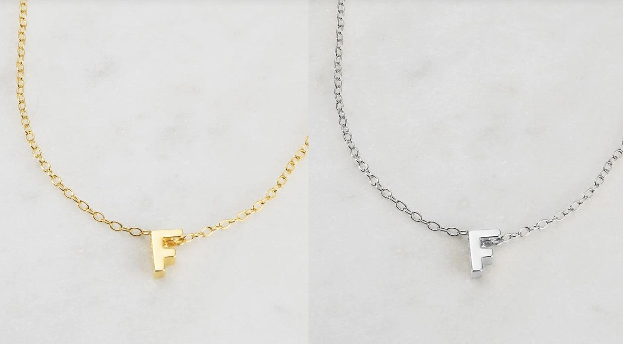 Letter Necklace F Silver