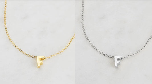 Letter Necklace F Silver