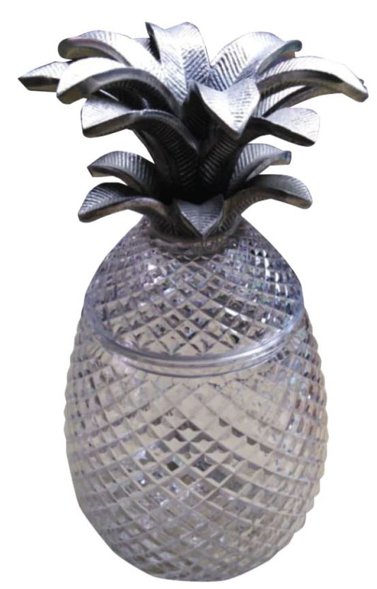 © Cut glass pineapple smoke large